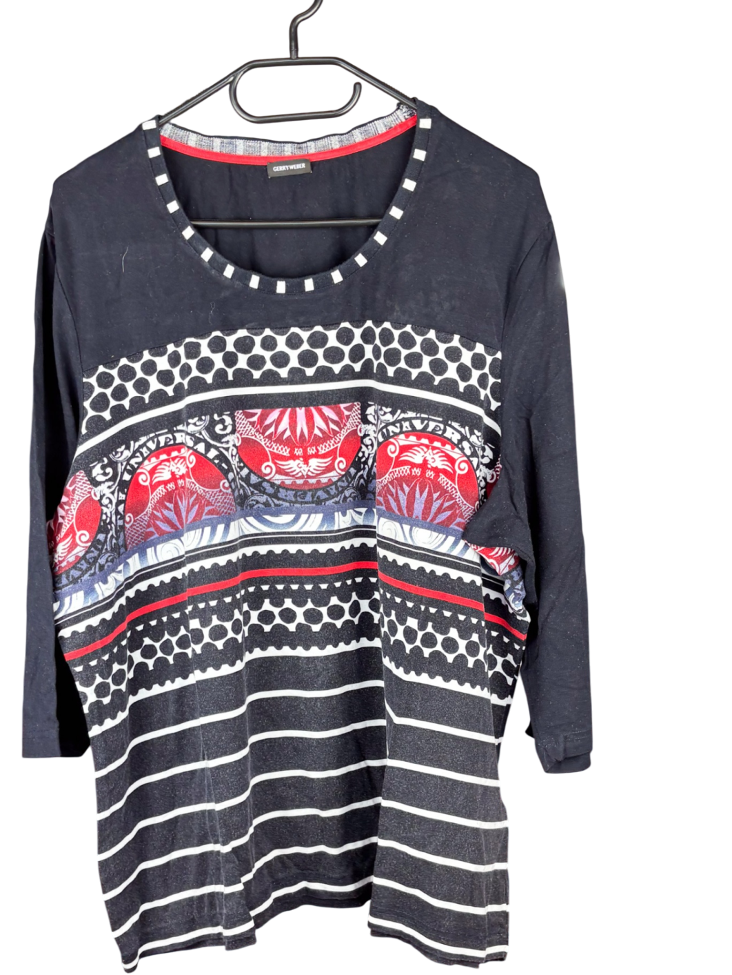 GERRY WEBER Pullover Dünn Schwarz, Rot, Weiß - ,