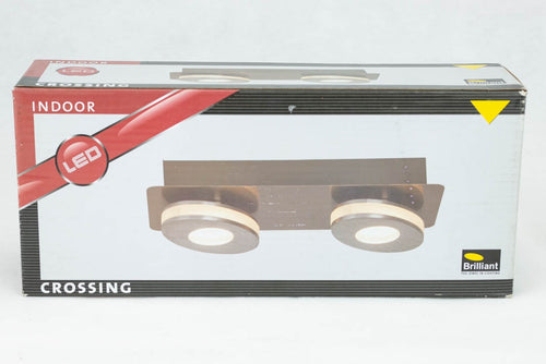 Brilliant CROSSING LED Deckenlampe mit 2 Leuchten Silber/Metall, Neu