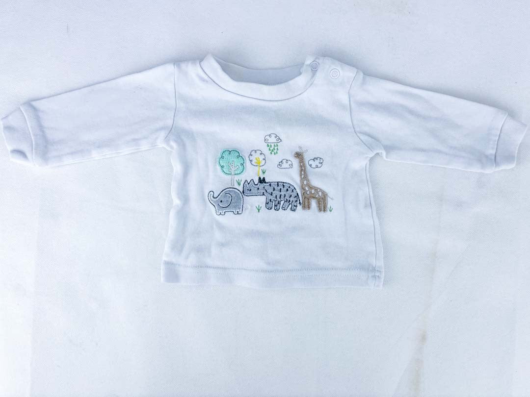 Pullover Weiß Dinosaurier - 0-3 Monate, Sehr gut