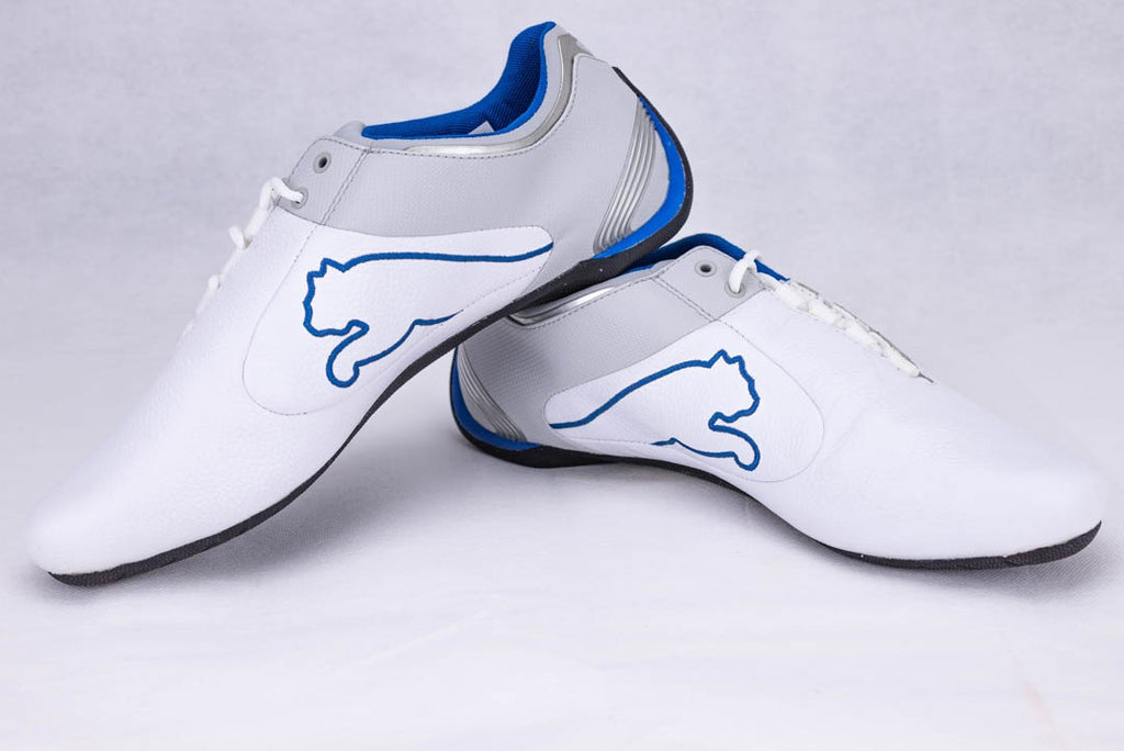 Puma Future Cat M2 Weiß-Grau-Schnorkel Blau - 42, Neu mit Etikett