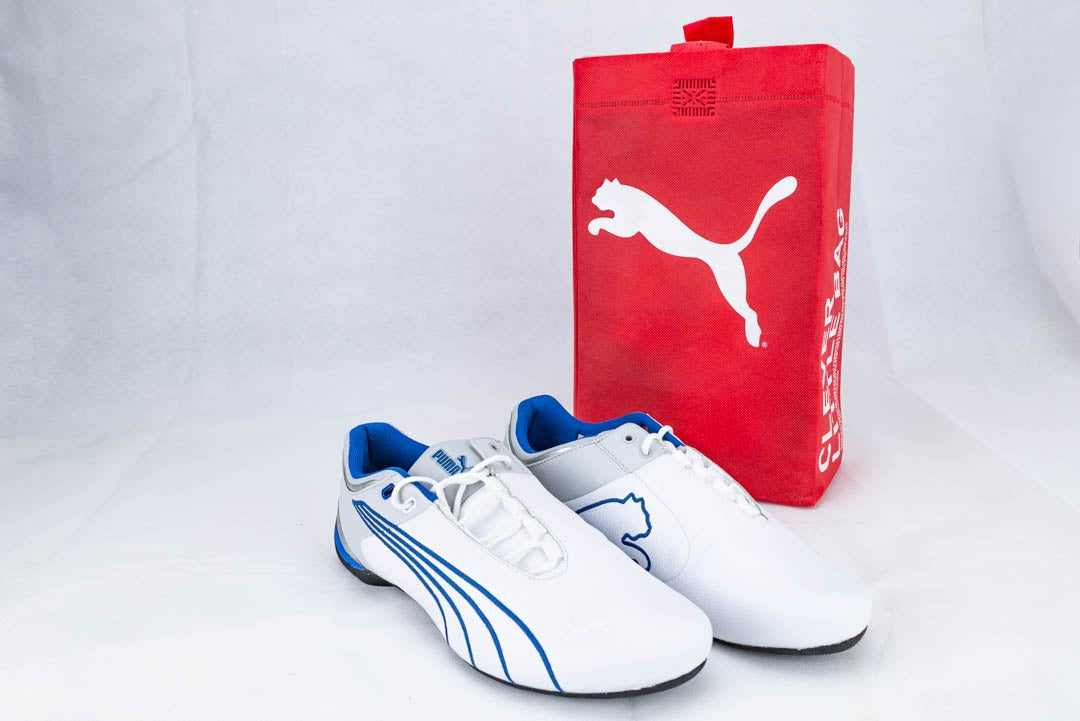 Puma Future Cat M2 Weiß-Grau-Schnorkel Blau - 42, Neu mit Etikett