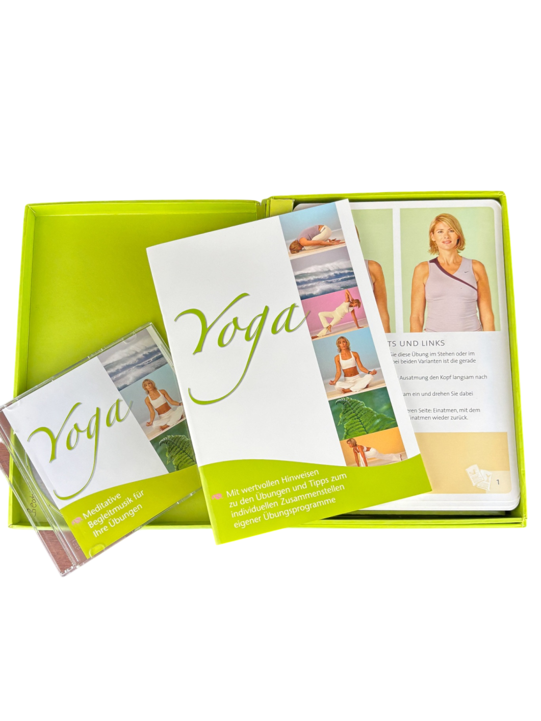 Yoga Übungsset, 40 Übungskarten, CD, Begleitbuch - Sehr gut