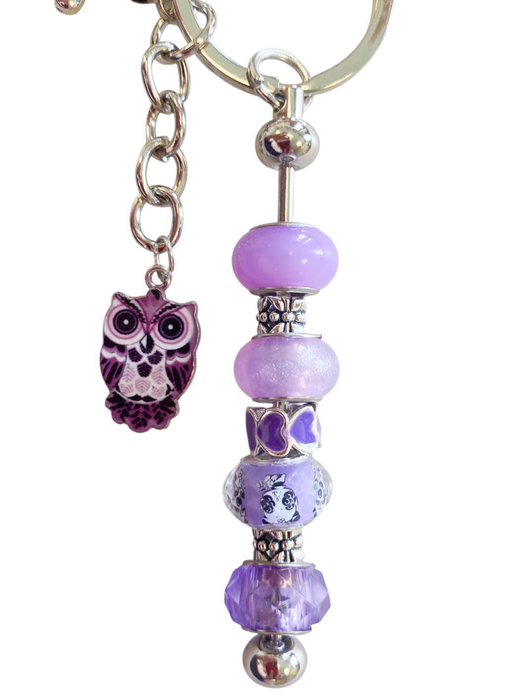 Schlüsselanhänger, Eule Lila