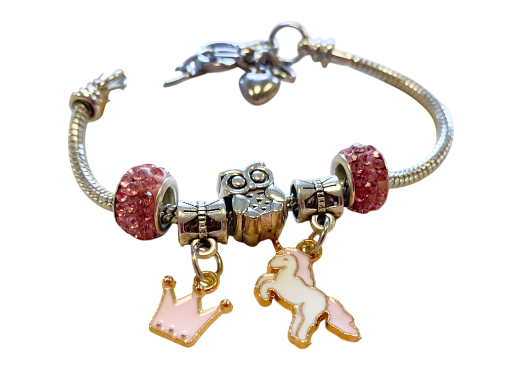 Modeschmuck, Armband Kinder Rosa Glitzerperlen