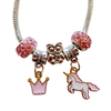 Modeschmuck, Armband Kinder Rosa Glitzerperlen