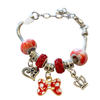 Modeschmuck, Armband Kinder Rote Glitzerperlen