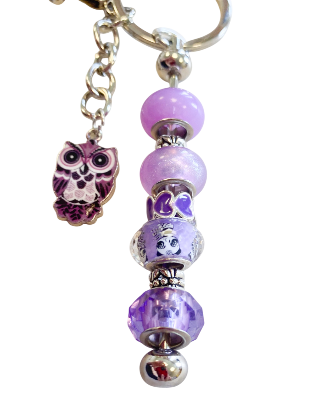 Schlüsselanhänger, Eule Lila