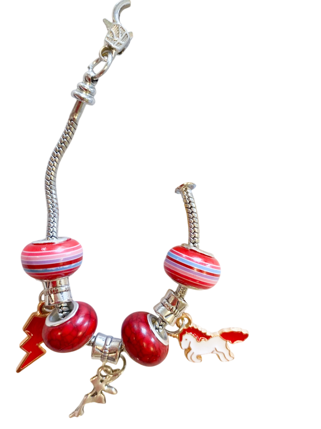Modeschmuck, Armband Kinder Rot,Blau,Lila gestreift/Rot meliert