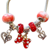 Modeschmuck, Armband Kinder Rote Glitzerperlen