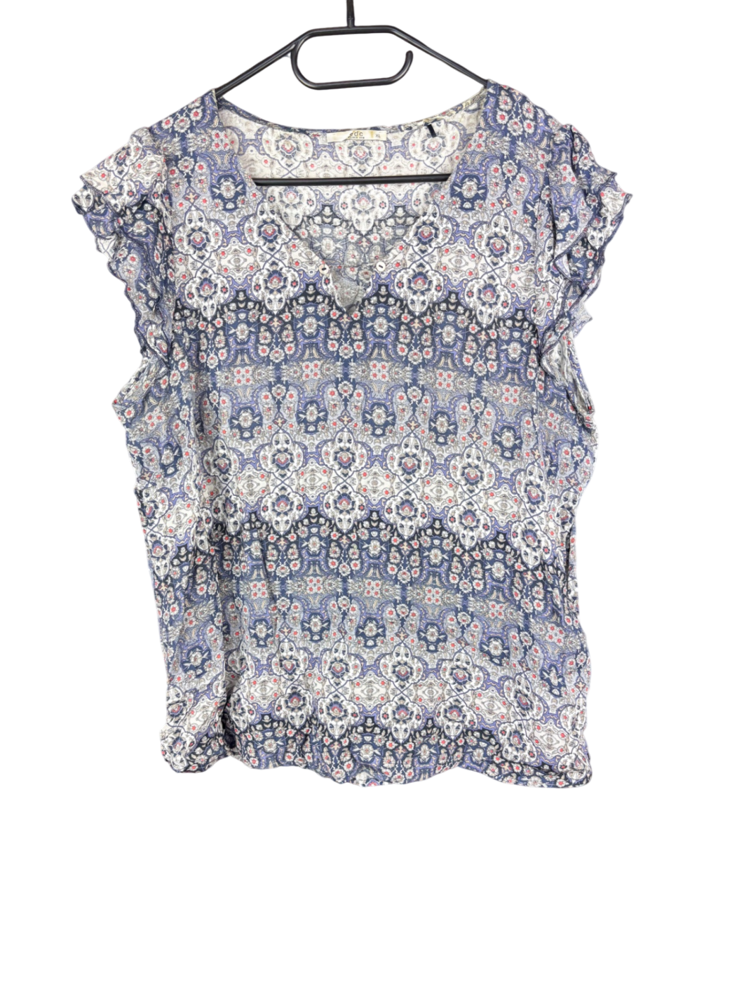 Unbekannt T-Shirt Blau und Weiß mit rotem Akzent - ,