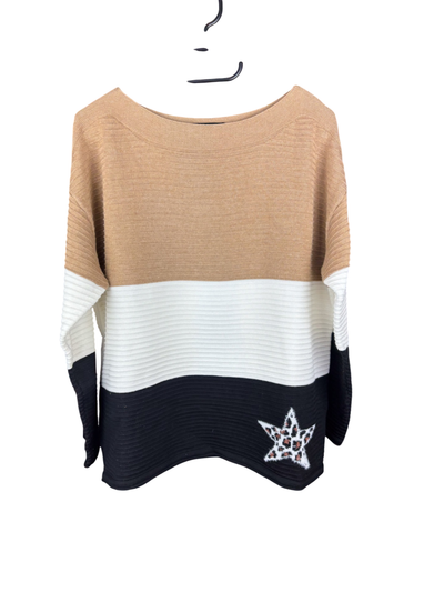 Unbekannt Pullover Beige, Weiß, Schwarz - ,