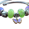 Armband Lila/Grün/ Lila Schmetterling