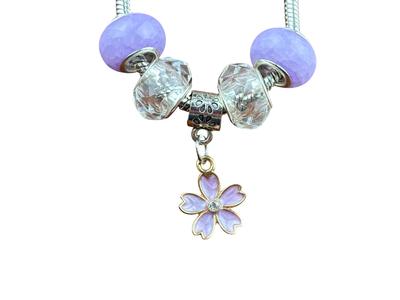 Modeschmuck, Armband Lila/Weiß Blume Lila - ,