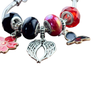 Armband Rot/Schwarz Schmetterling schwarz rote Blume Engelsflügel