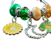 Armband Grün/Orange Blume Gelb/ Grüne Blume Halbmond