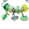 Armband Grün/Gelb Blume grün herz Blatt