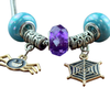 Armband Blau/Lila Spinne und Spinnen netz