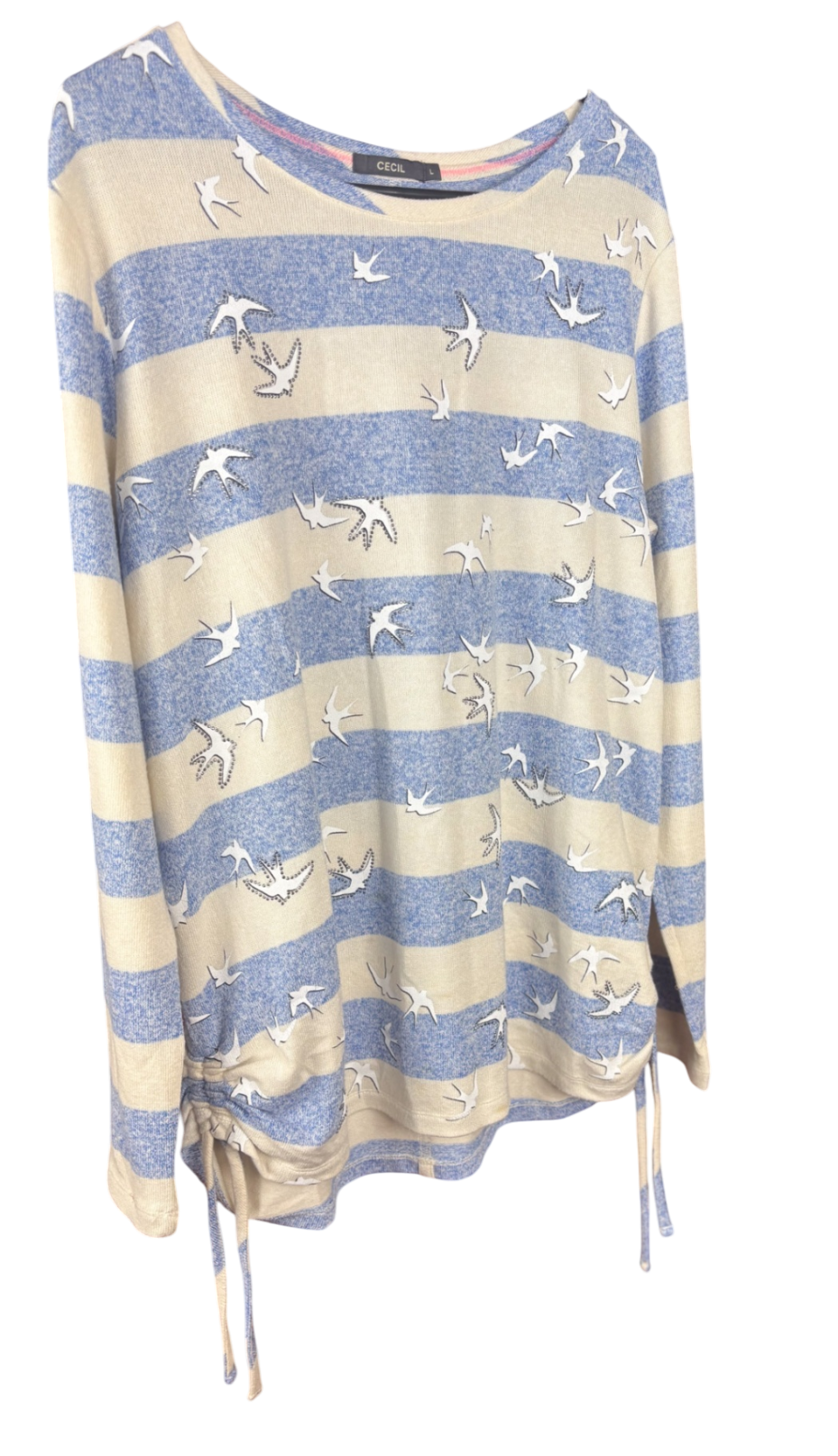 CECIL Bekleidung, Pullover Blau/ Weiß mit Möwen - L, Sehr gut