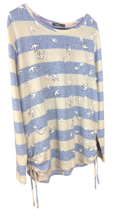 CECIL Bekleidung, Pullover Blau/ Weiß mit Möwen - L, Sehr gut