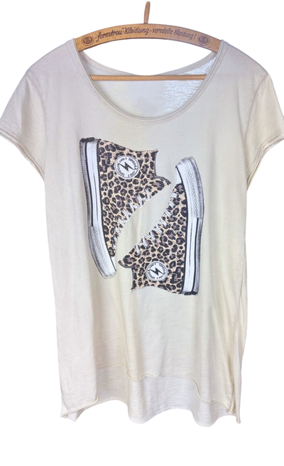 Bekleidung, T-Shirt Beige sneaker mit strass - ,