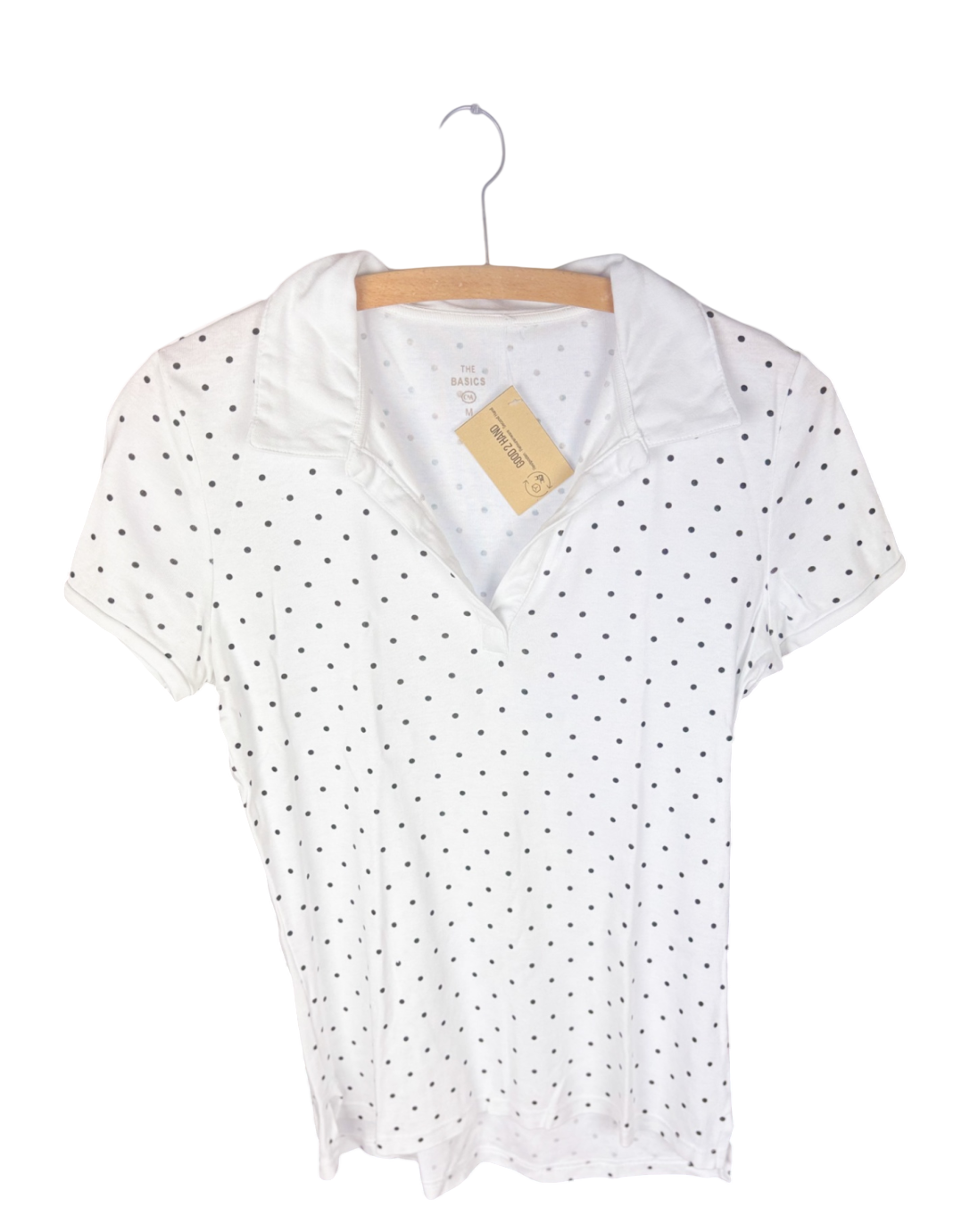 T-Shirt Weiß mit Schwarzen Punkten M, Gut