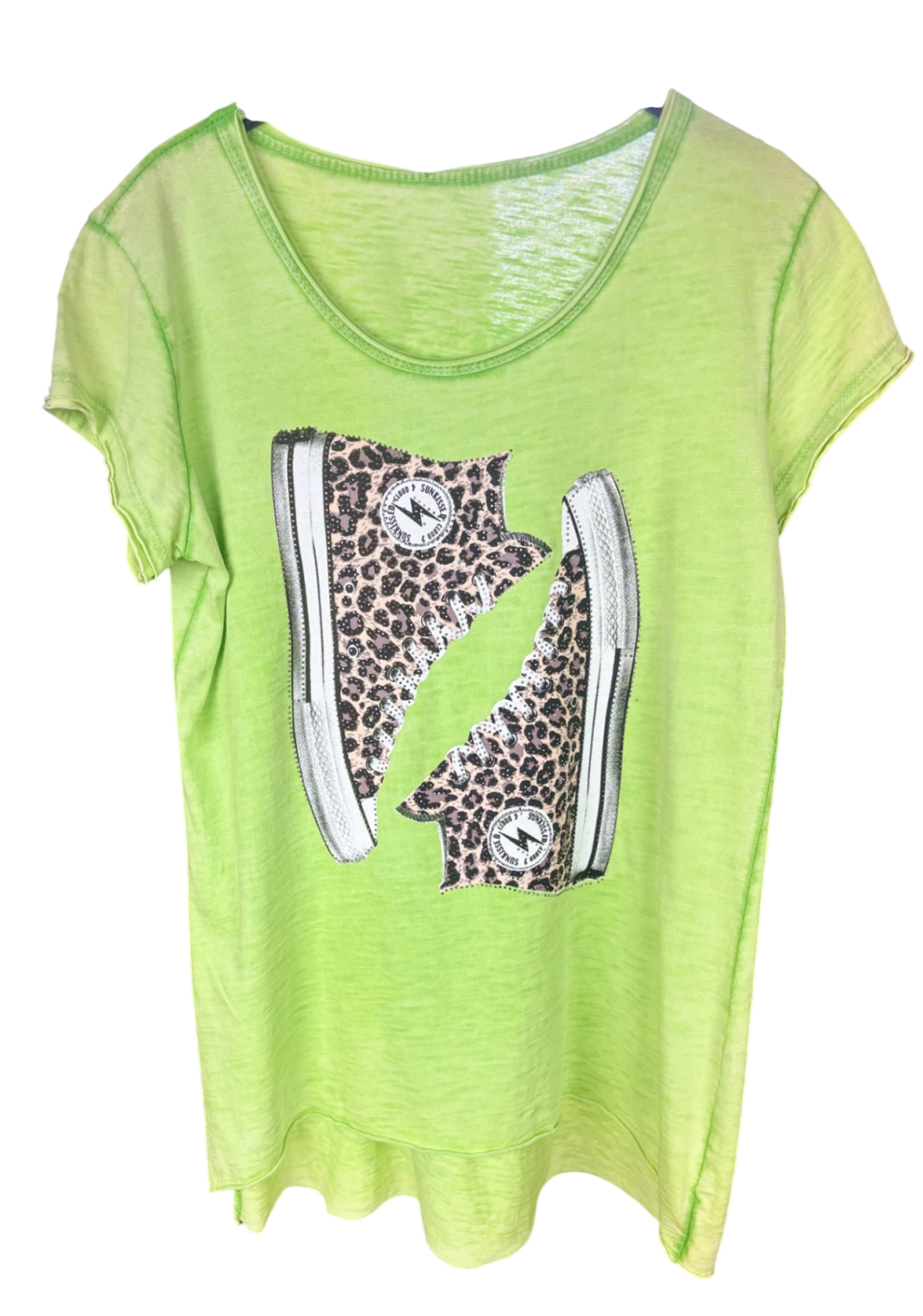Bekleidung, T-Shirt Grün mit sneaker strass - ,