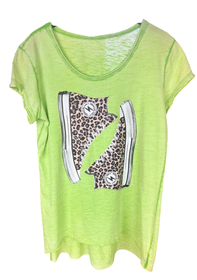 Bekleidung, T-Shirt Grün mit sneaker strass - ,