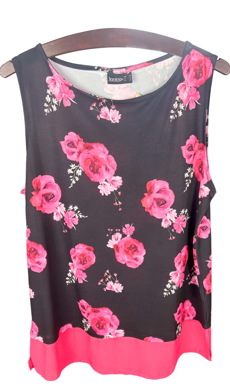 Janina Bekleidung, T-Shirt Schwarz/Pink - 40,