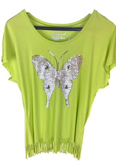 Canda C&A Bekleidung, T-Shirt Grün mit Strass - S, Gut