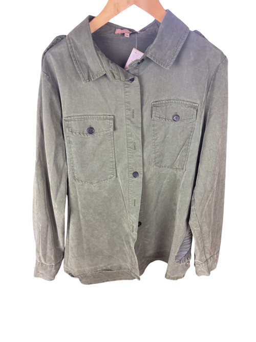 ,Jacke Grün mit federn 38