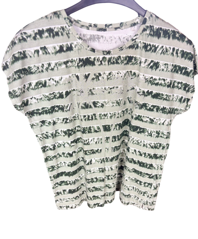 adagio Bekleidung, T-Shirt Grün/ Dunkelgrün gestreift - 44,