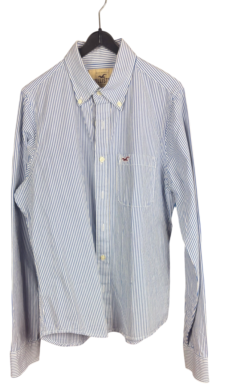 Hollister Bekleidung, Hemd Blau/Weiß Gestreift - M,