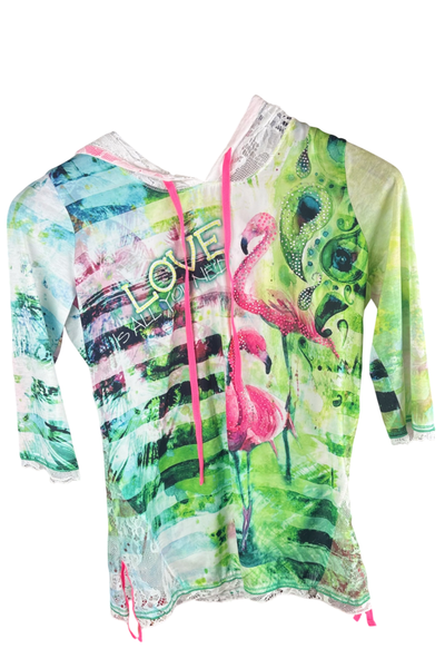 Tredy Bekleidung, Shirt Bunt Strass Falmingo - 36, Gut