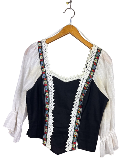 Landhaus c&a Bekleidung, Bayern Bluse Schwarz/Weiß - 44, Gut