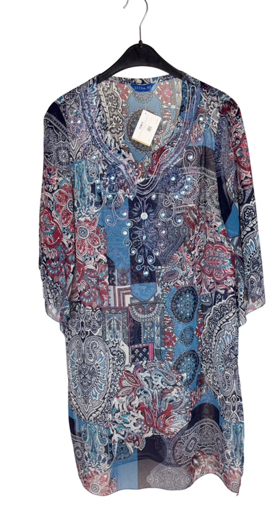 Extra Me Bekleidung, Blusen shirt Blau Gemustert - M, Sehr gut