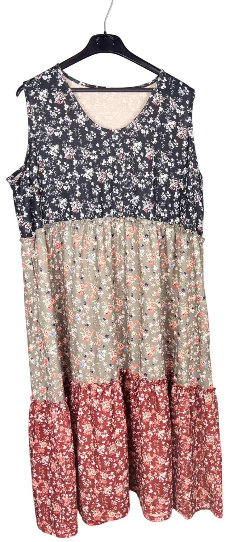 Kleid Verschiedene Farben mit floralem Muster - 5XL,