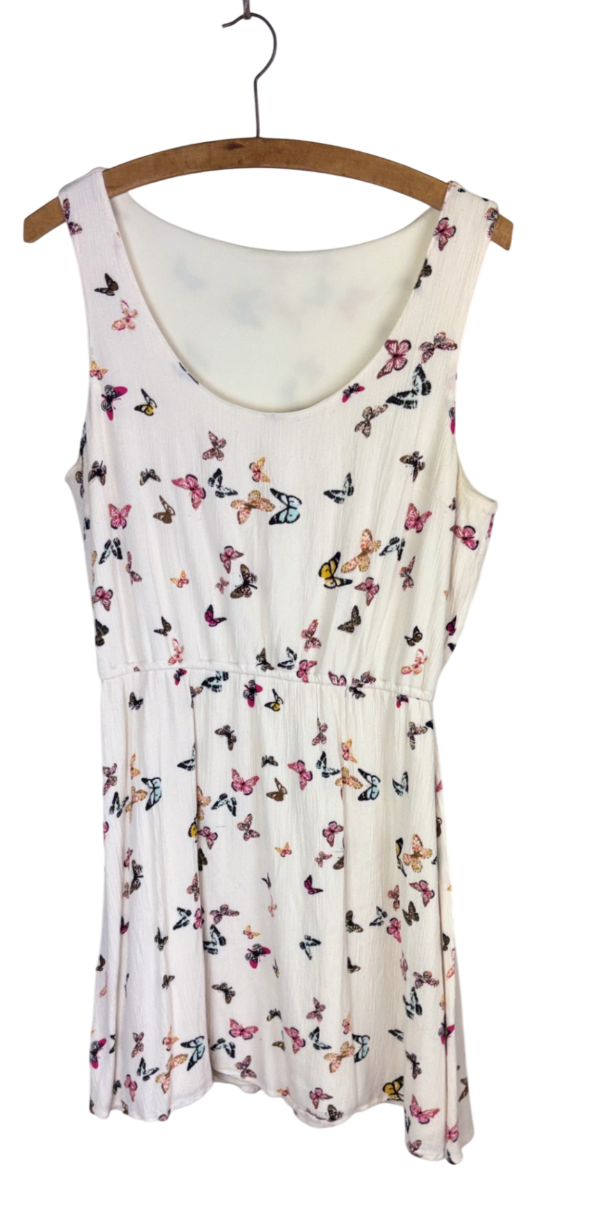 Only Bekleidung, Kleid Cream mit Schmetterlingen - 40, Gut