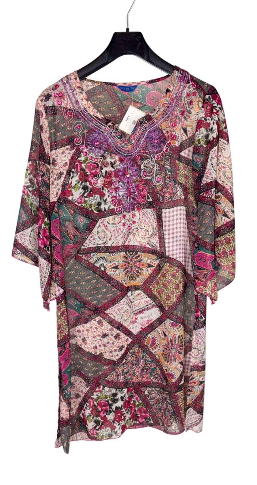 Extra Me Bekleidung, Blusenkleid Rosa Gemustert - M, Sehr gut