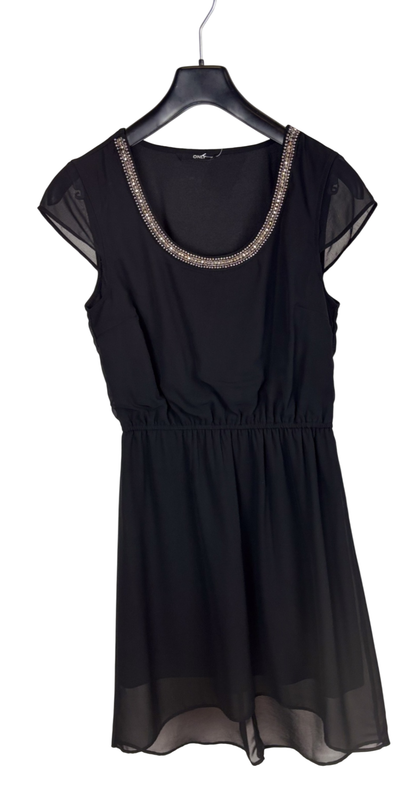 Only Kleid Perlenkragen Schwarz 36,