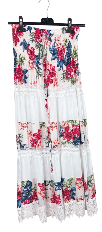 YU YI FASHION Bekleidung, Kleid Weiß mit Blumen - 38,
