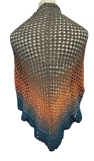 Dreiecktuch Mehrfarbig (Grau, Orange, Blau)