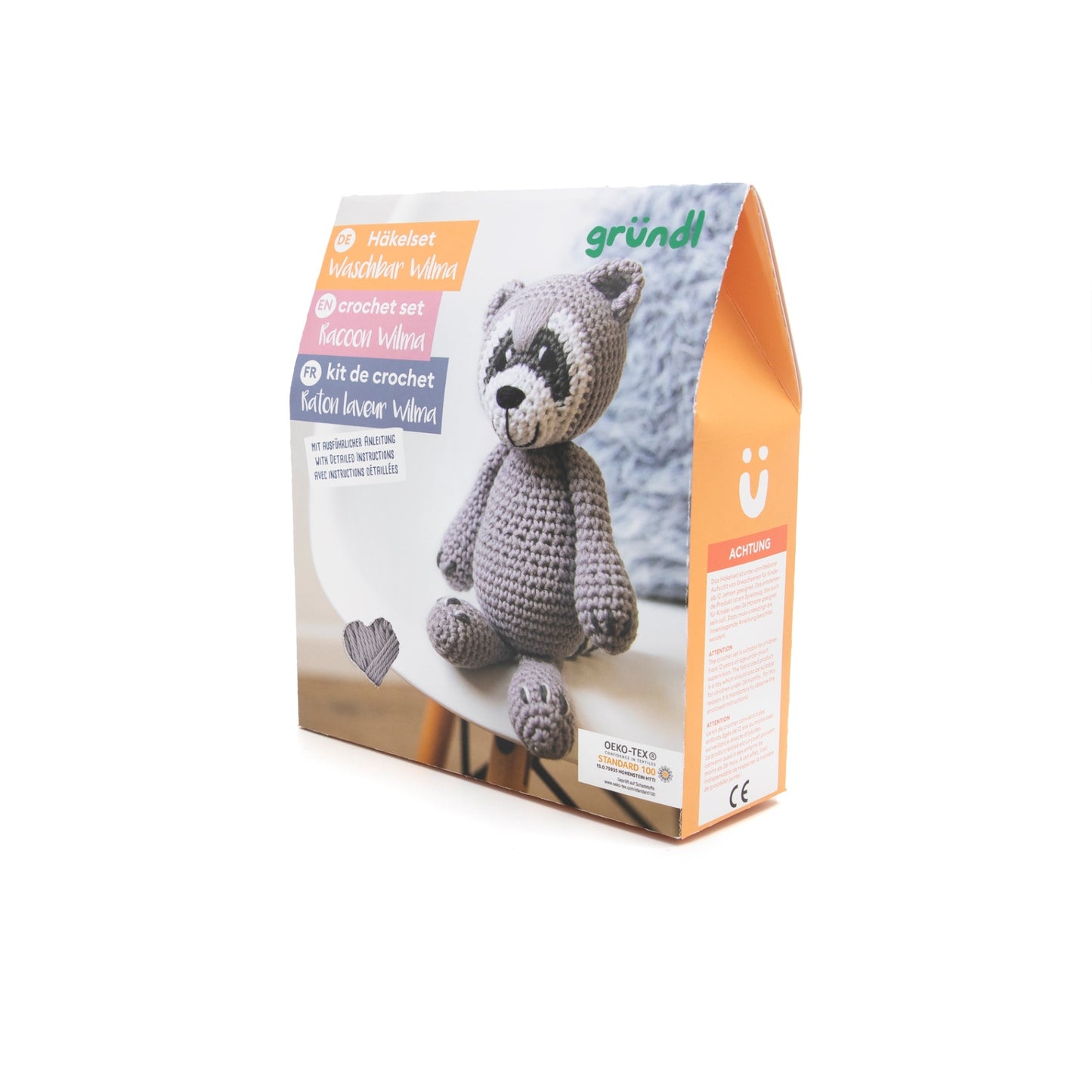 Gründl Häkelset, Häkeltier Waschbär Wilma, Neu