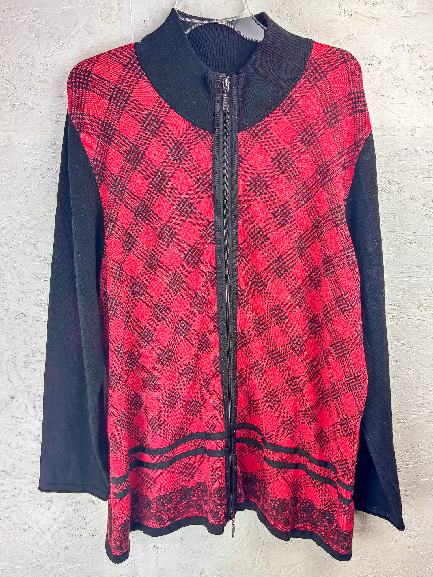 Dünne Jacke Rot/Schwarz Kariert