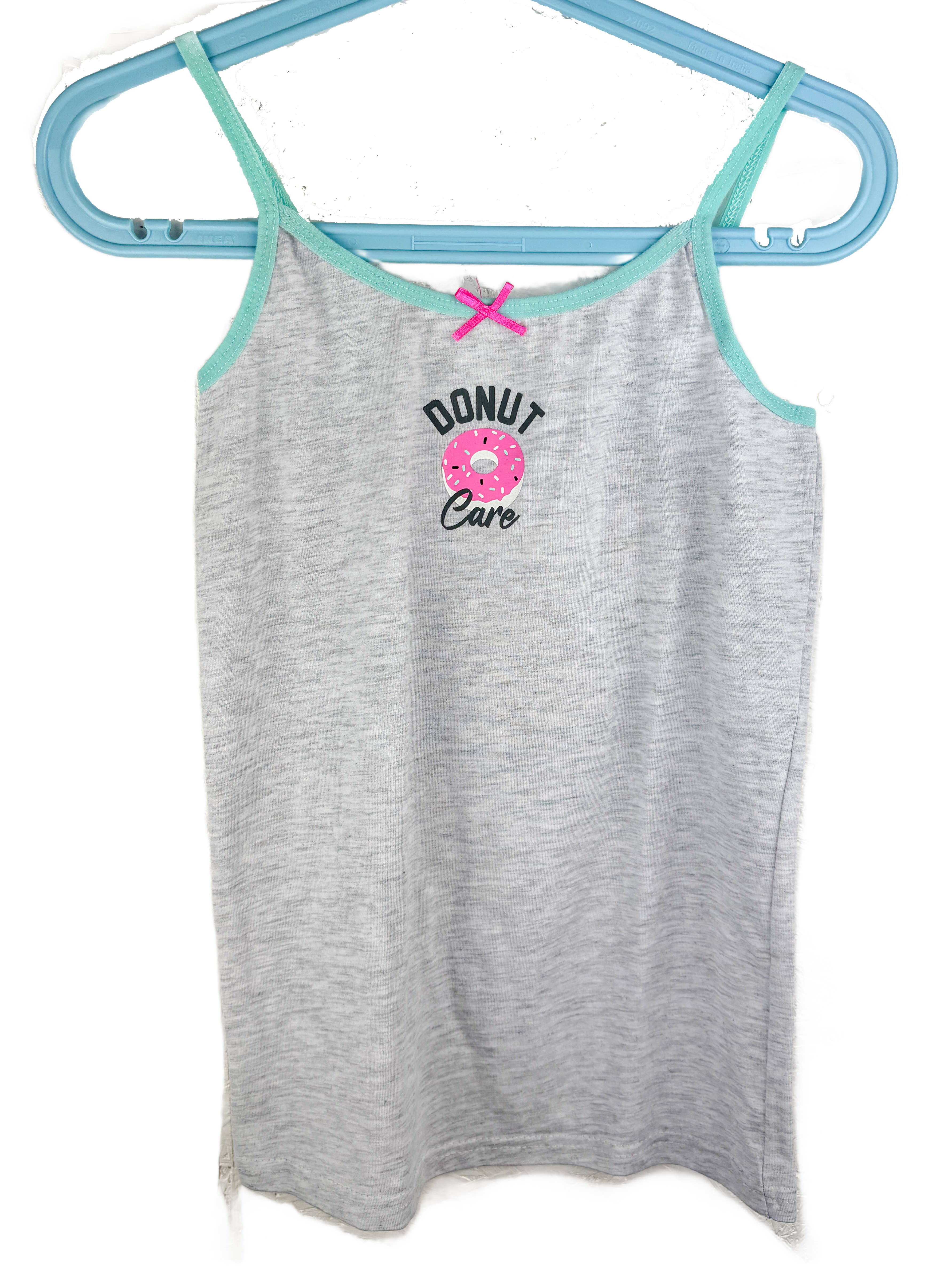 Top Grau Donut Care mit pinke Schleife